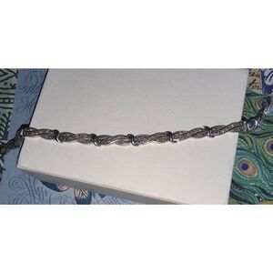 Gorgeous One Carat Criss Cross Station Link Genuine Diamond Tennis Bracelet